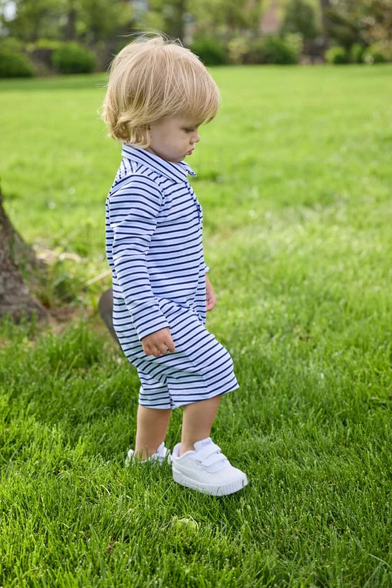 Winslow Stripe LS Peter Pan Polo Romper
