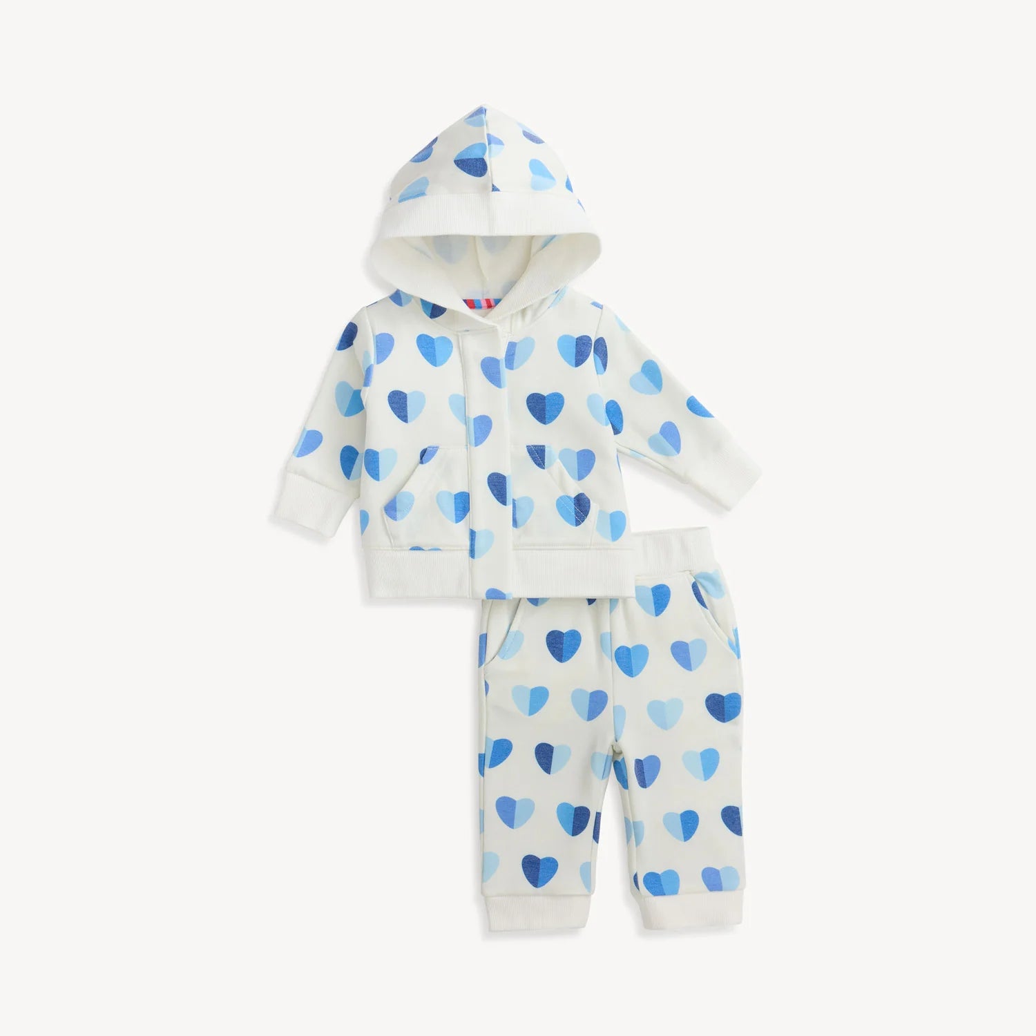 Blue Hearts Brushed Fleece Hoodie Pant Set
