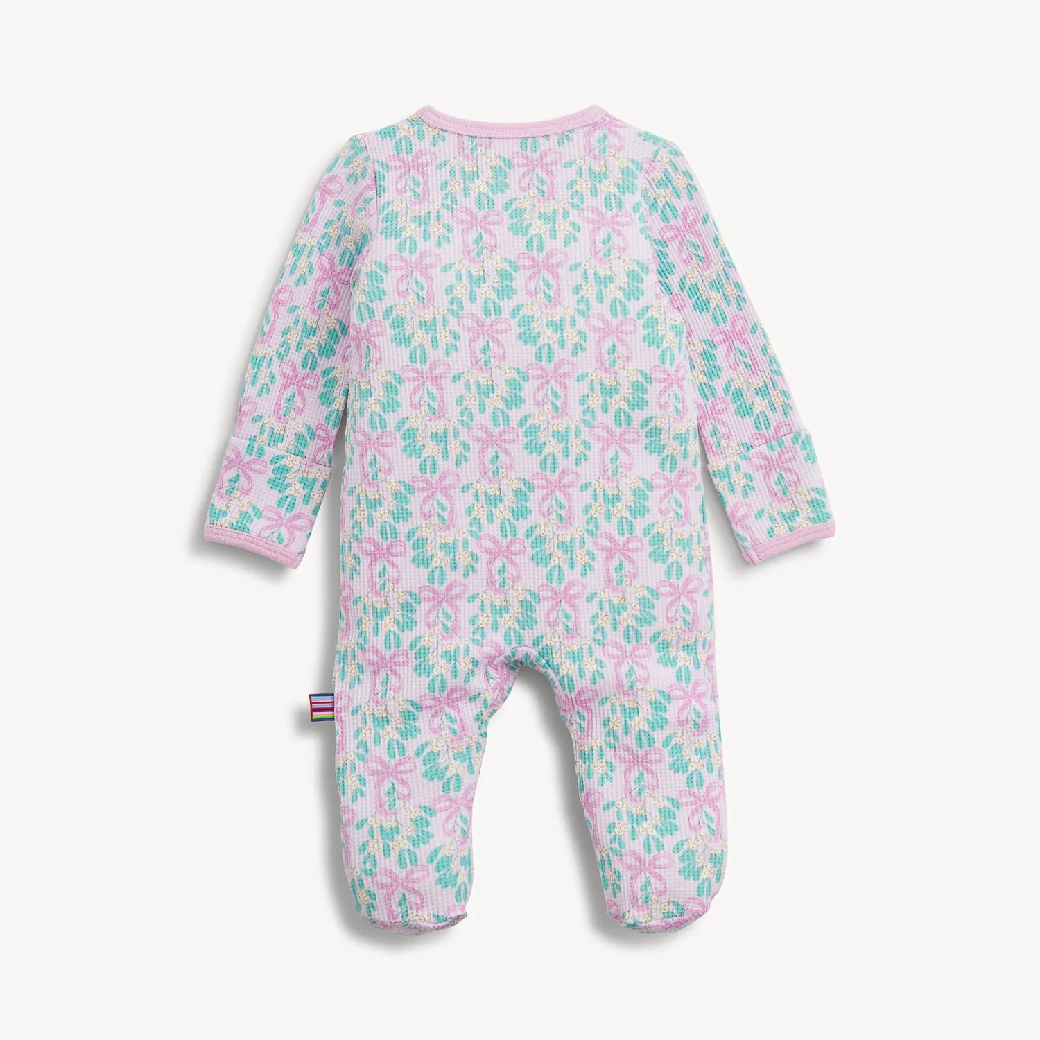 Magnetic Mistle Bow Waffle Footie