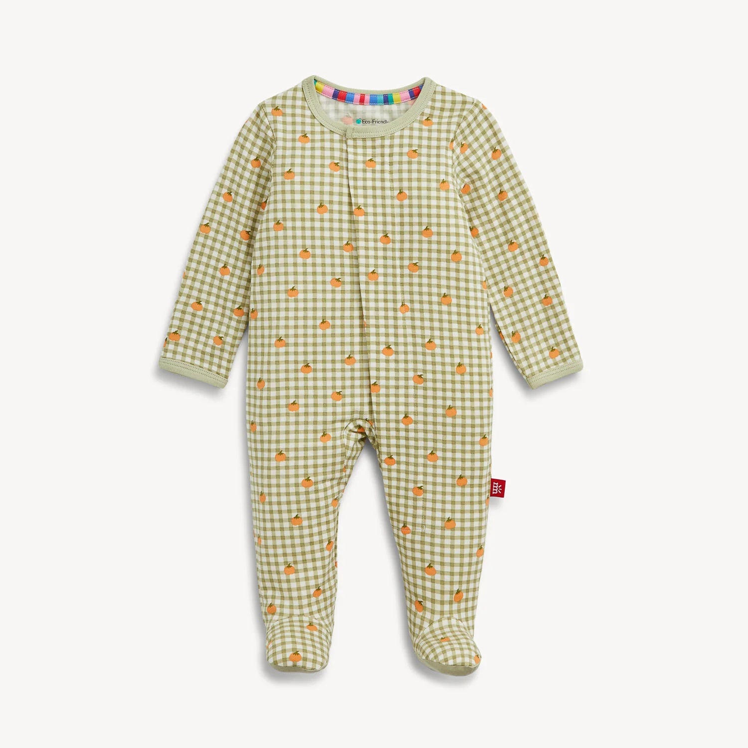 Magnetic Pumpkin Plaid Modal Footie