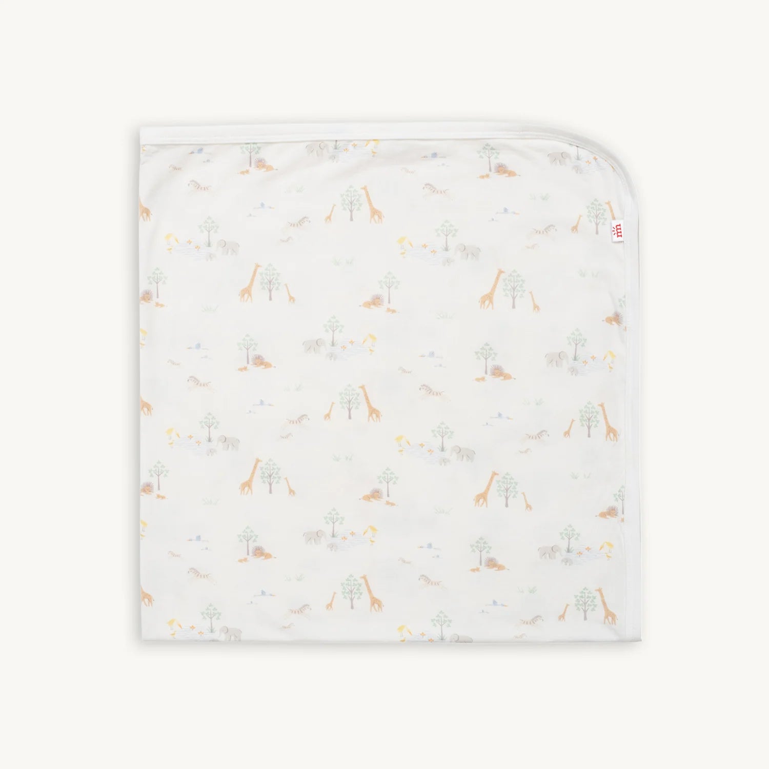 White Serene Safari Baby Blanket