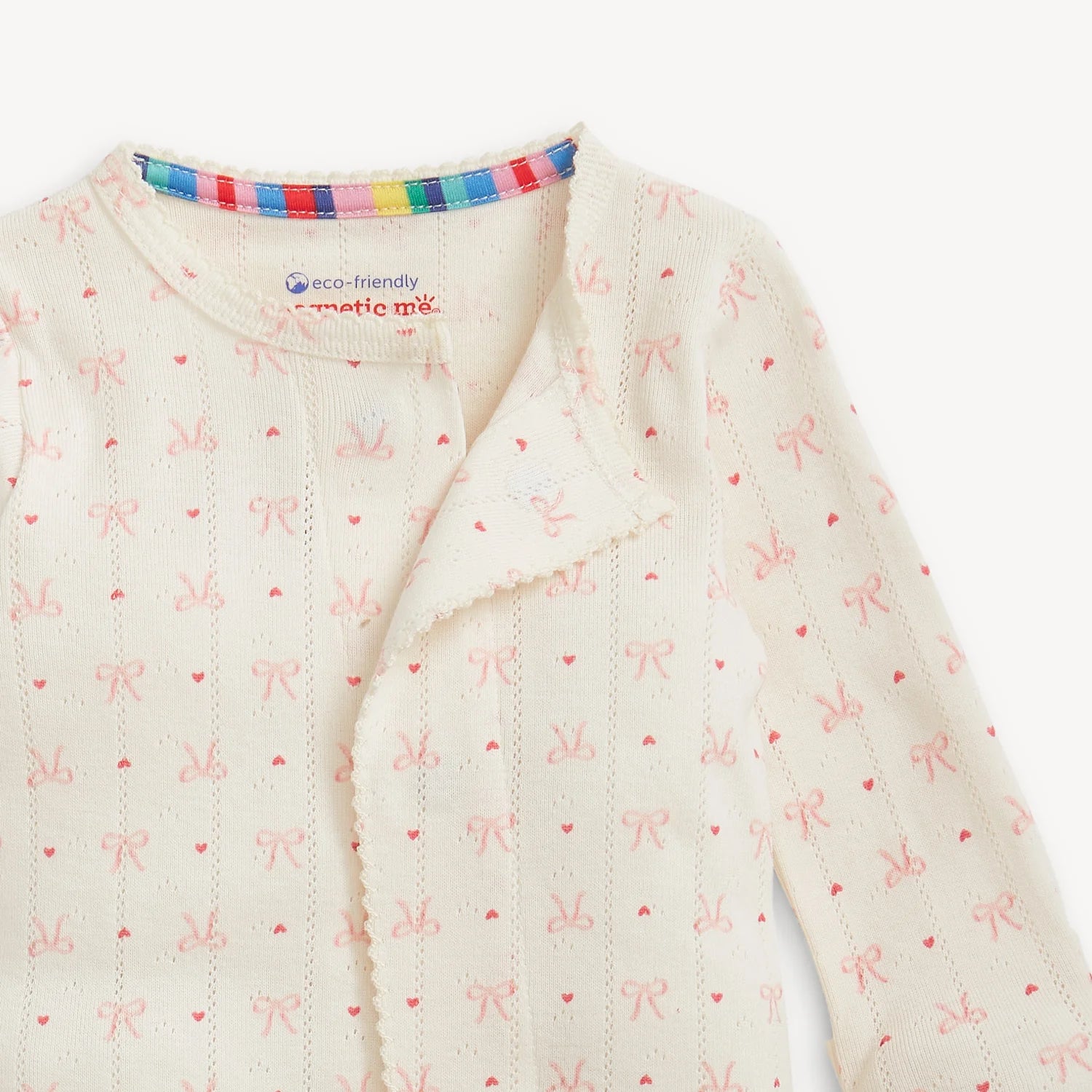 Magnetic Heart and Bow Pointelle Footie