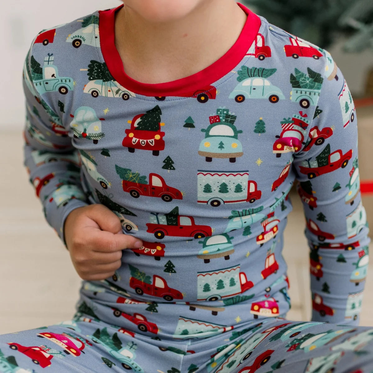 Moonlight Christmas Cars and Trucks LS Pajama Set