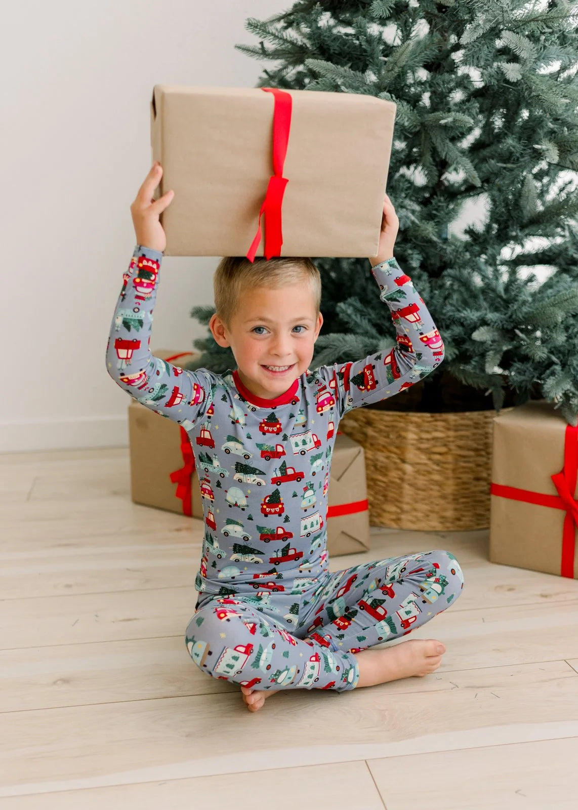 Moonlight Christmas Cars and Trucks LS Pajama Set