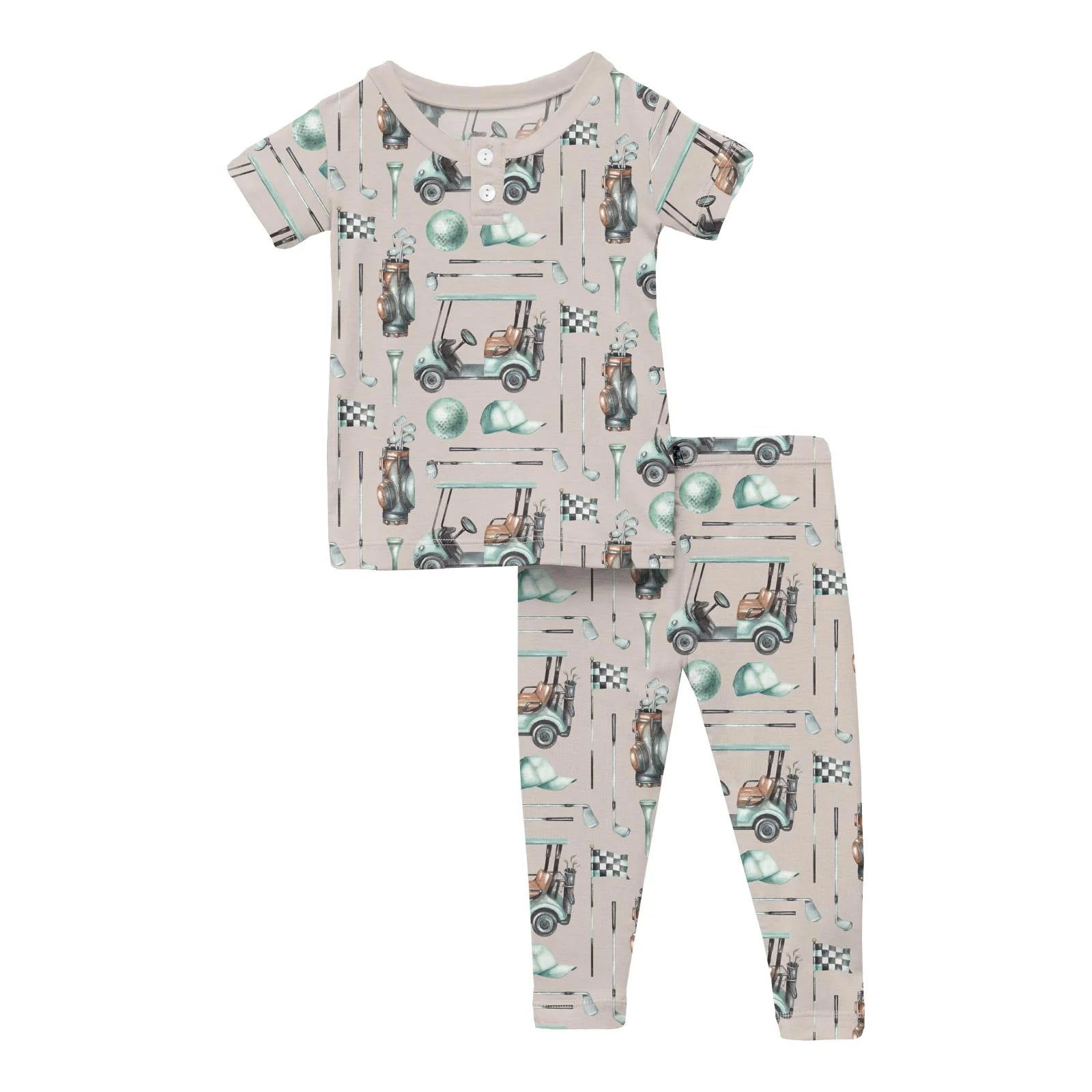 Latte Golf Print SS Henley PJ Set