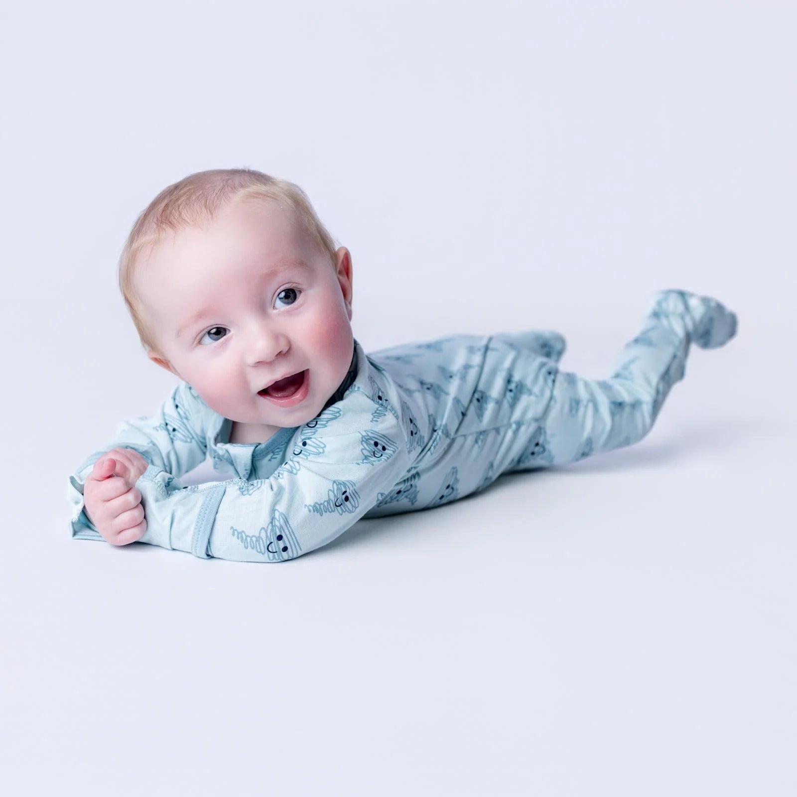 Blue Happy Tornado 2-Way Zip Footie