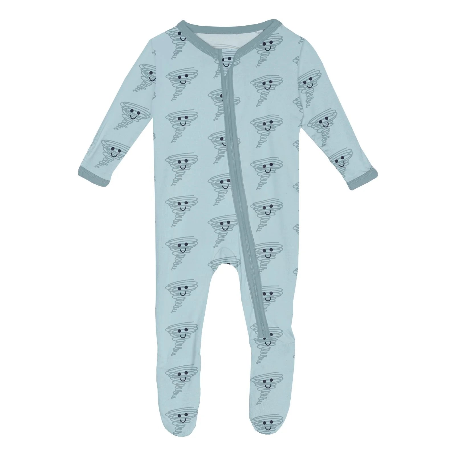 Blue Happy Tornado 2-Way Zip Footie