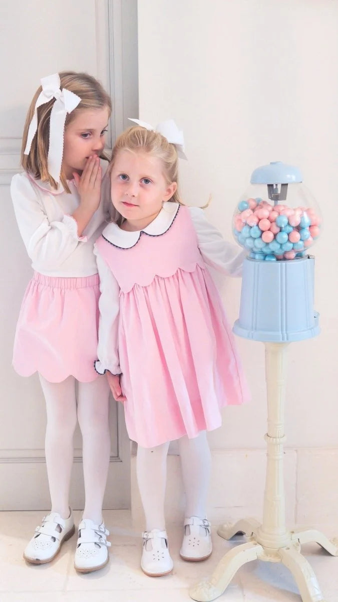 Point Pink Corduroy Susie Scallop Skirt