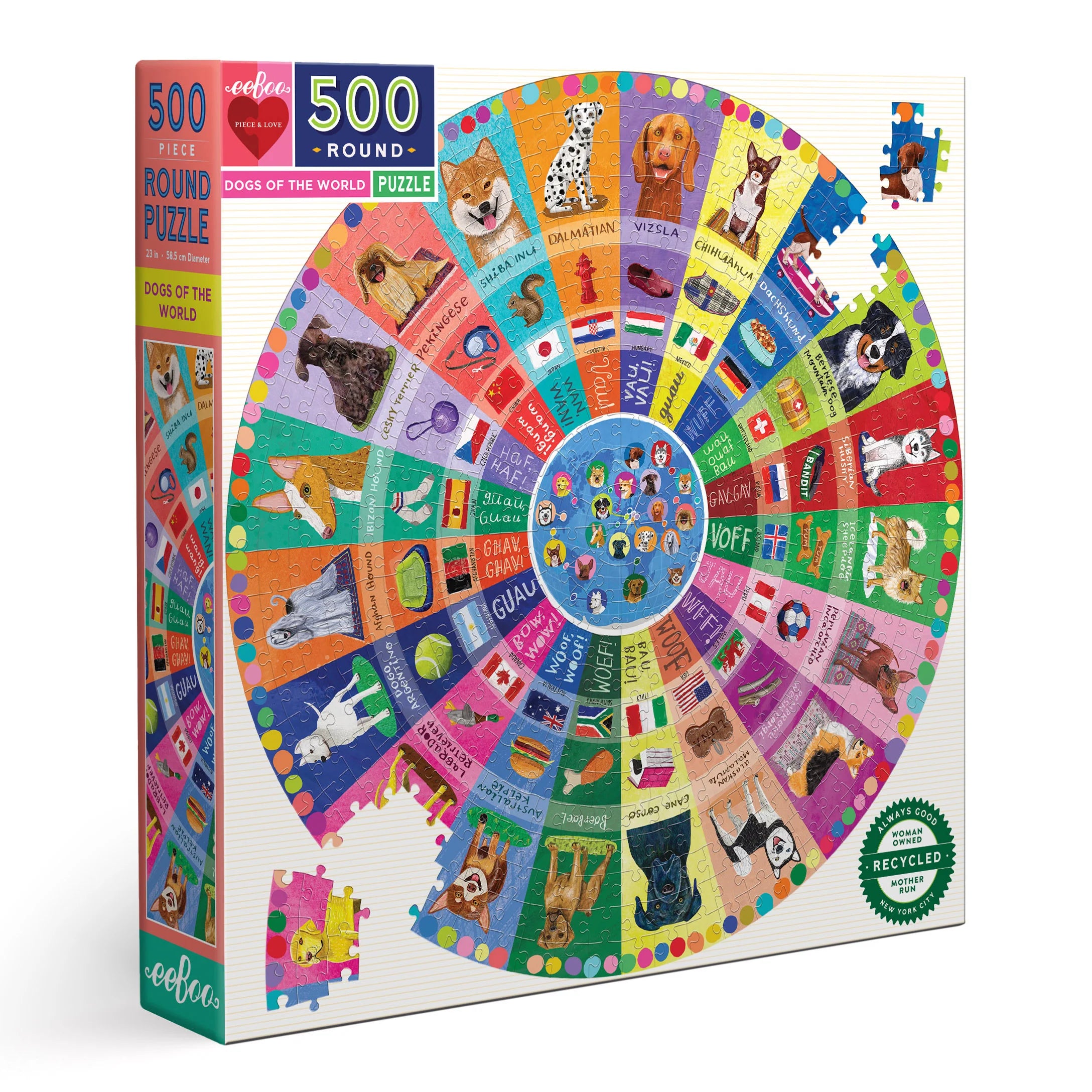 Dogs of the World 500pc Round Puzzle