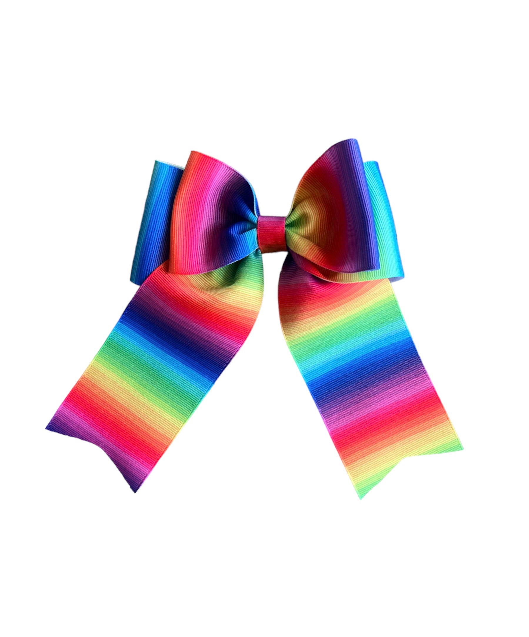 Rainbow Stripe Cheer Style Bow