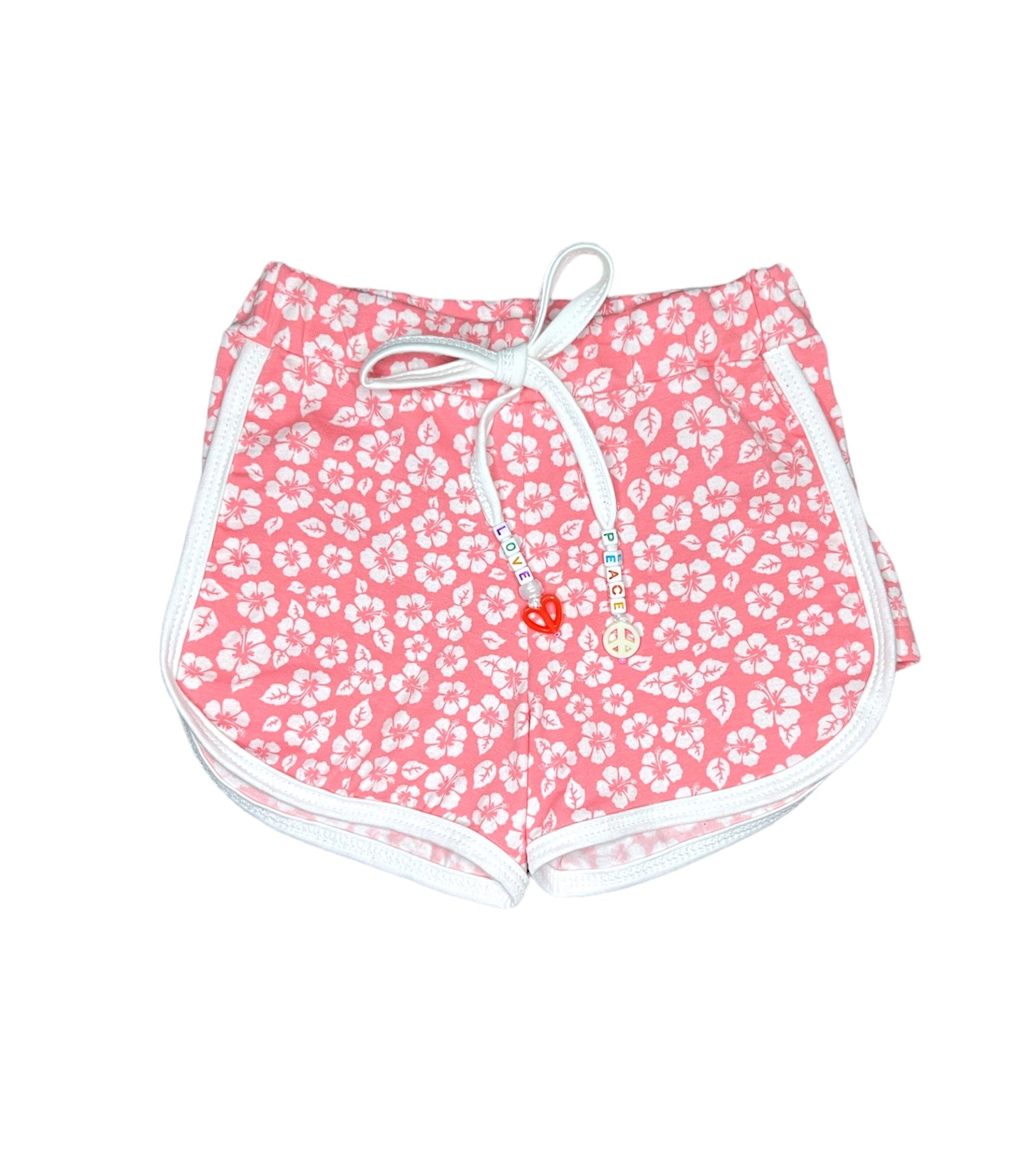 Pink Hibiscus Print Paige Shorts