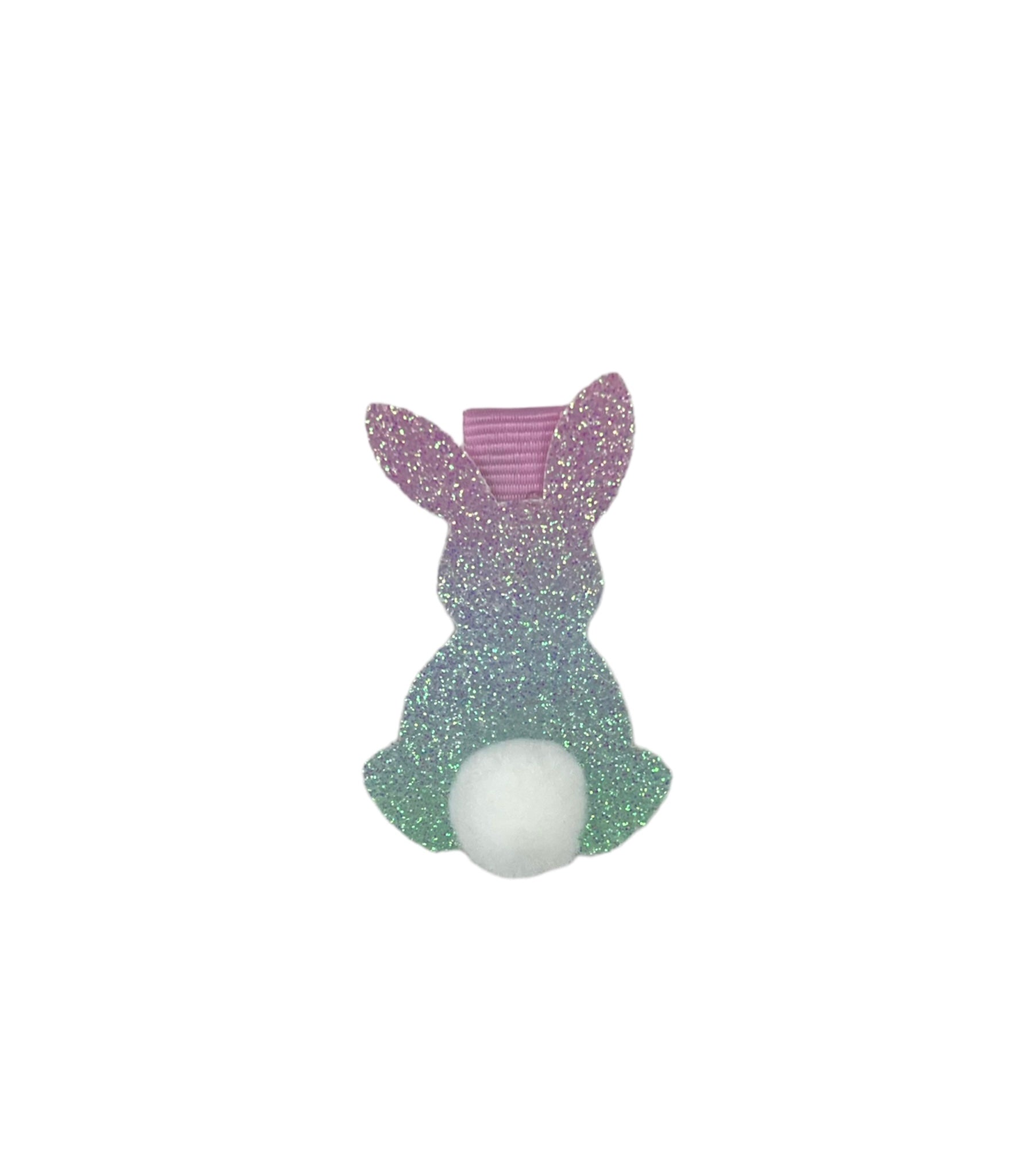 Orchid Bunny Glitter Clip w Tail