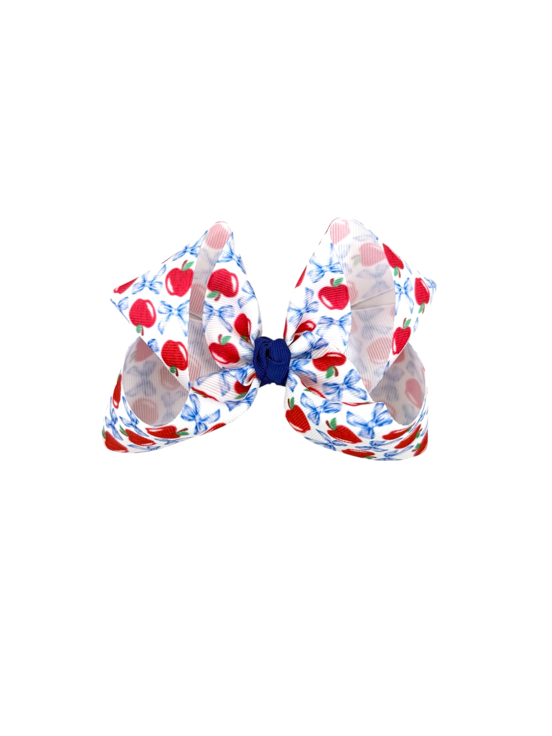 Blue Ribbon & Apples Bow