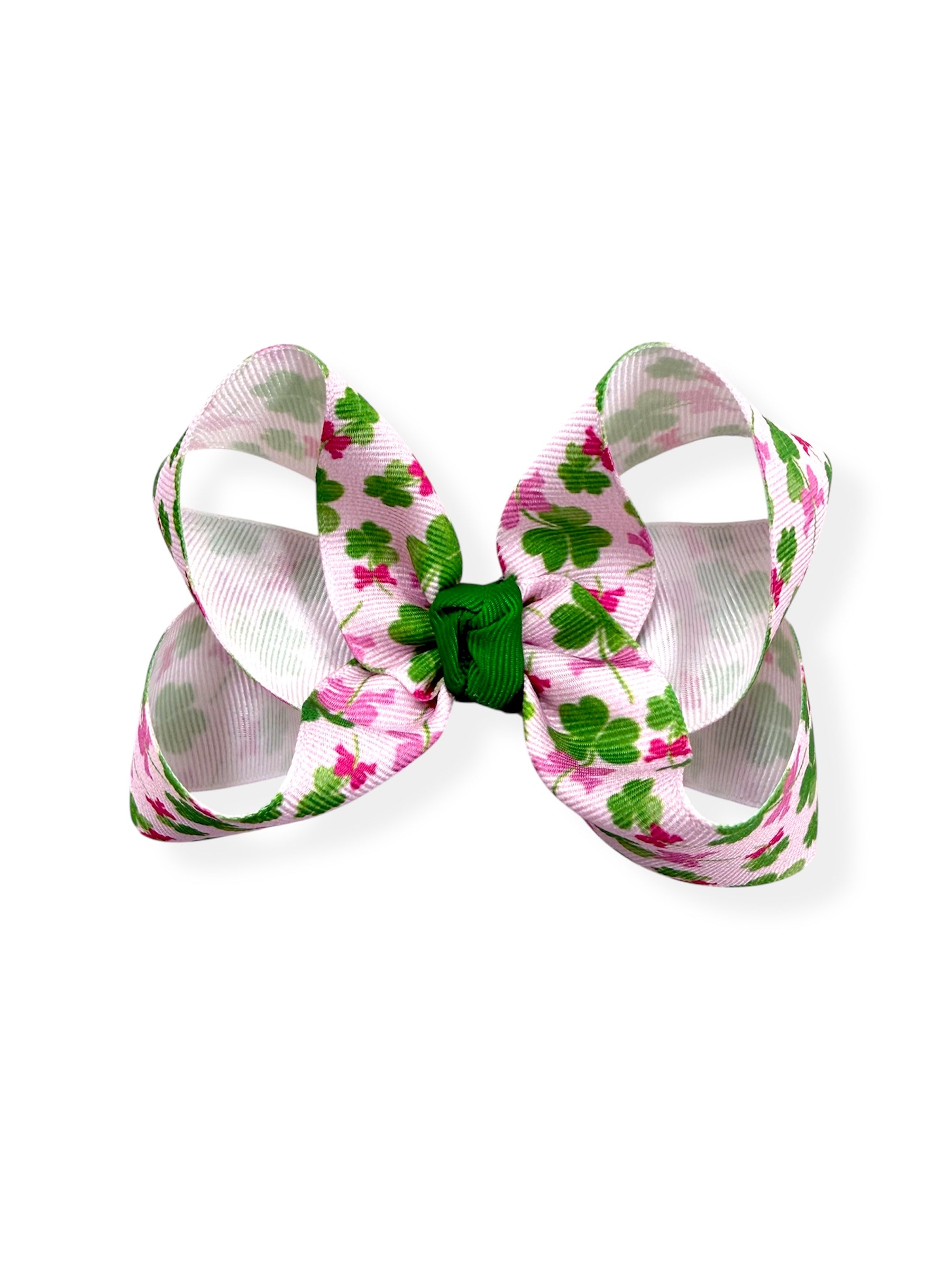 Shamrocks & Pink Printed Bow