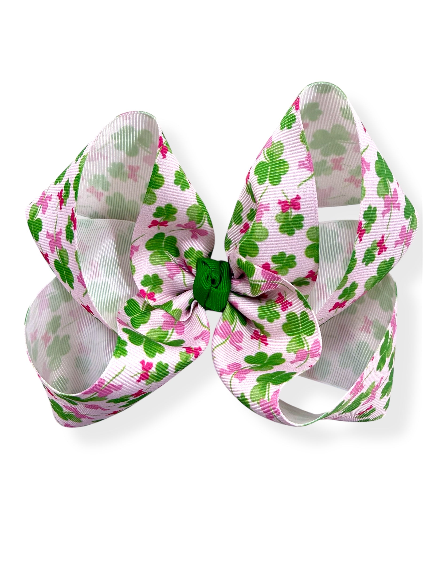 Shamrocks & Pink Printed Bow