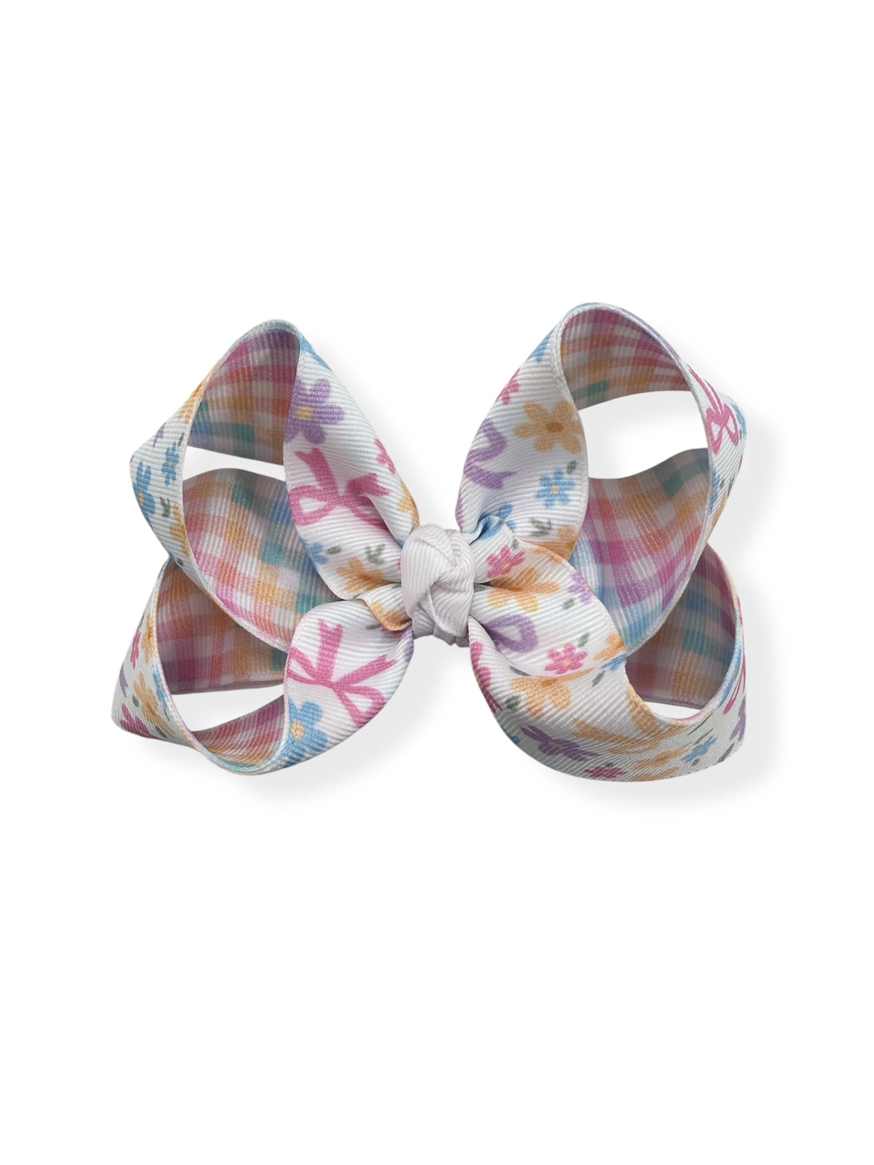 Blooming Bows & Gingham Pastels Double Bow