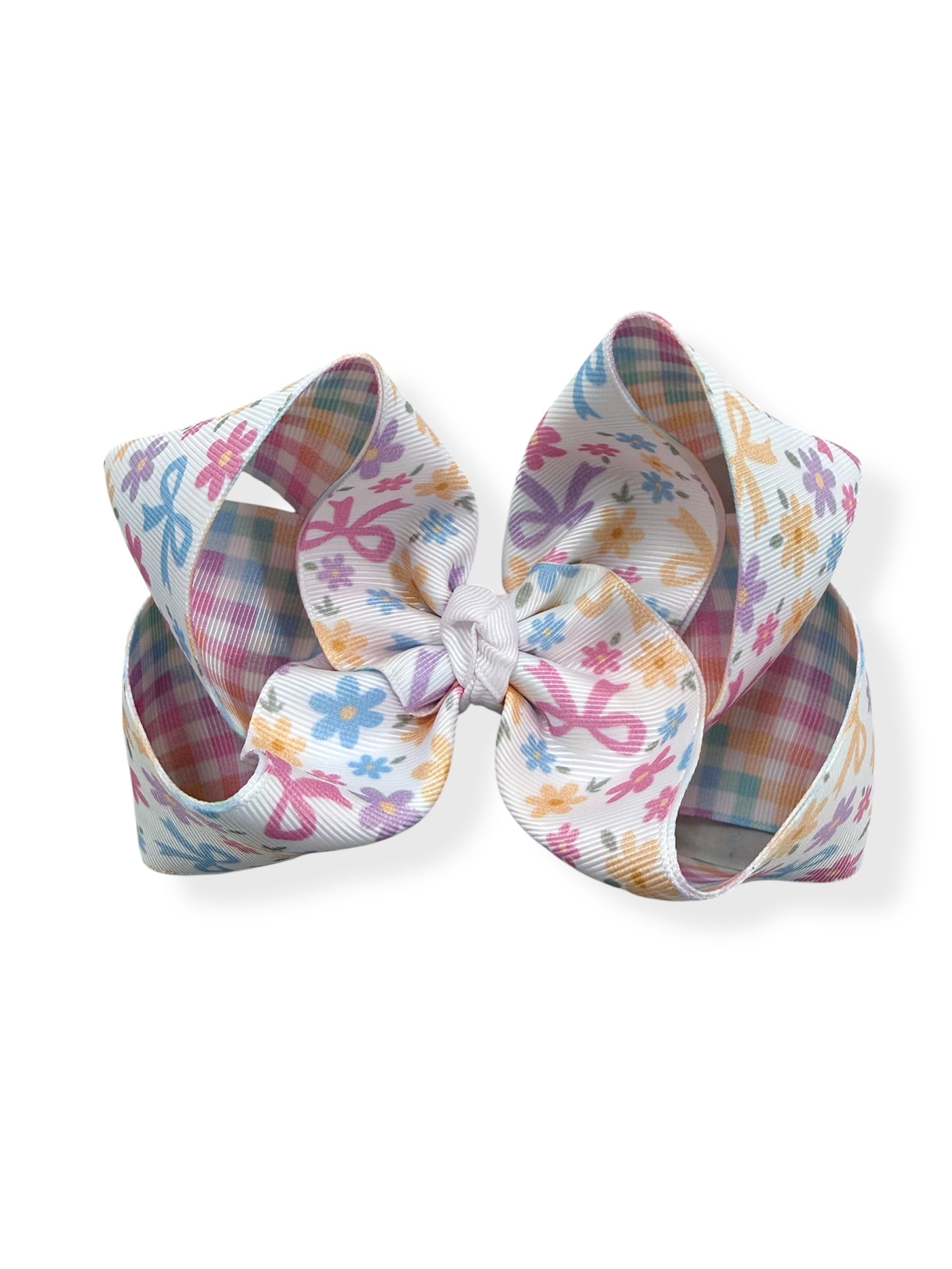 Blooming Bows & Gingham Pastels Double Bow