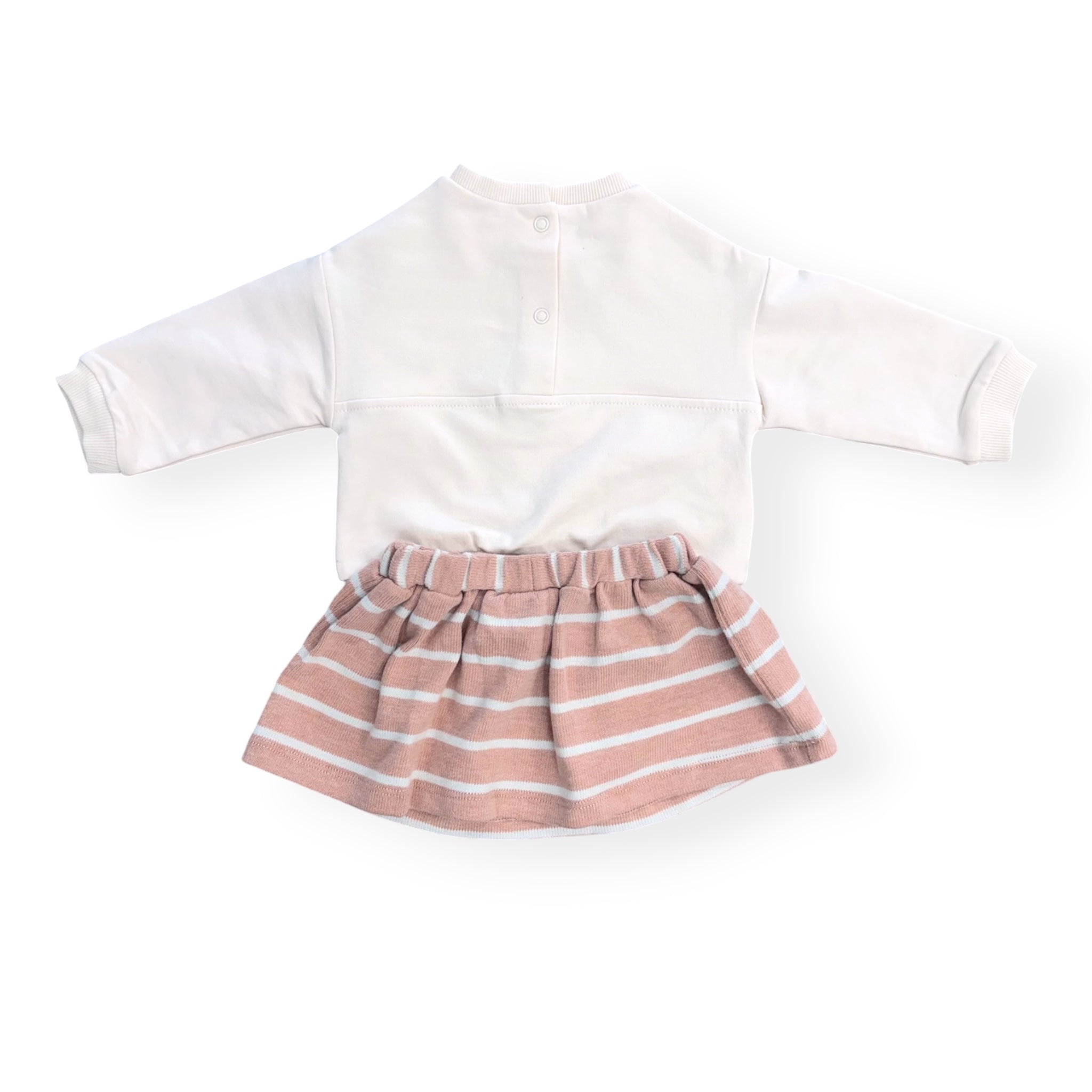 Pink and Green Bow Skirt Set