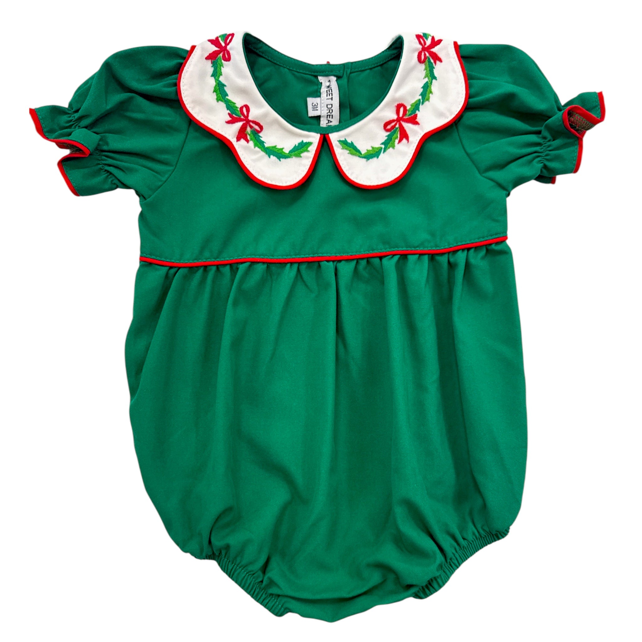 Bow and Holly Scallop Collar Bubble