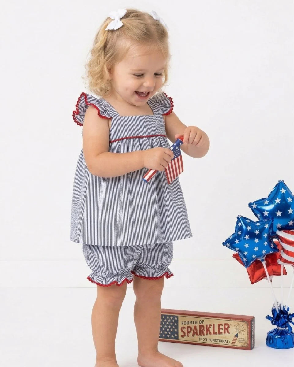 River Royal Seersucker Bloomer Set