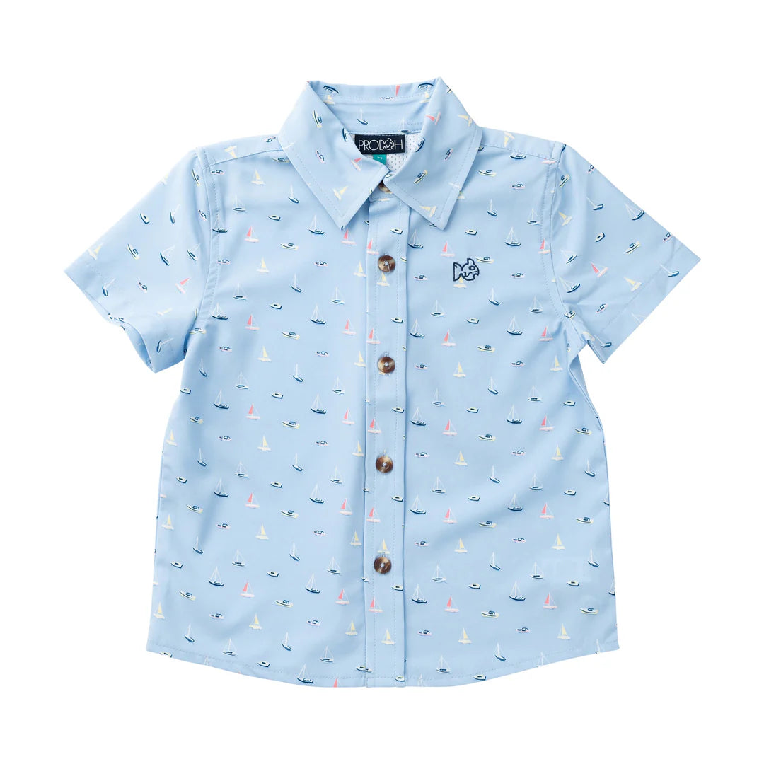 Boats in the Bay Button Down Shirt