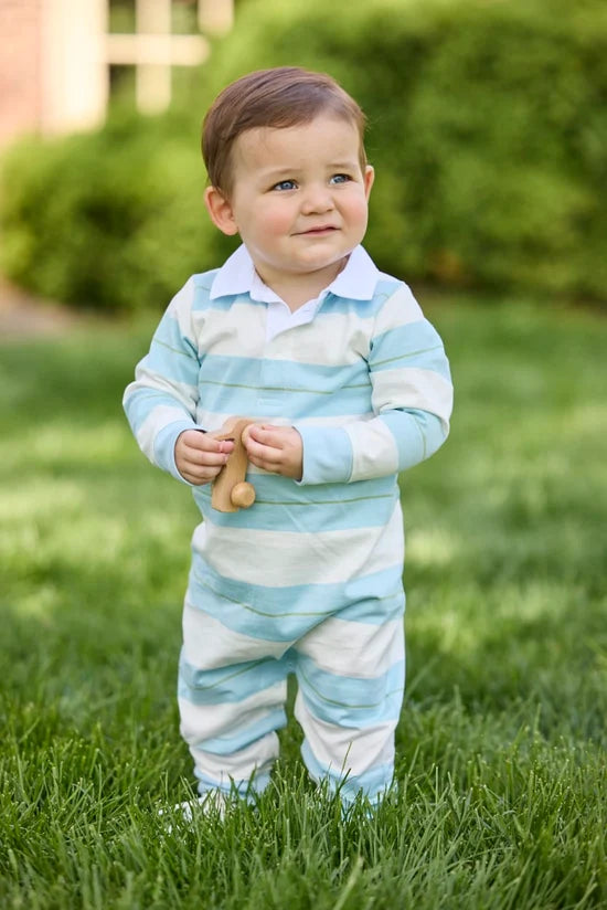 Fondren Stripe Rugby Polo Romper