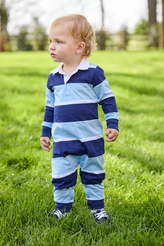 Varsity Stripe Rugby Polo Romper