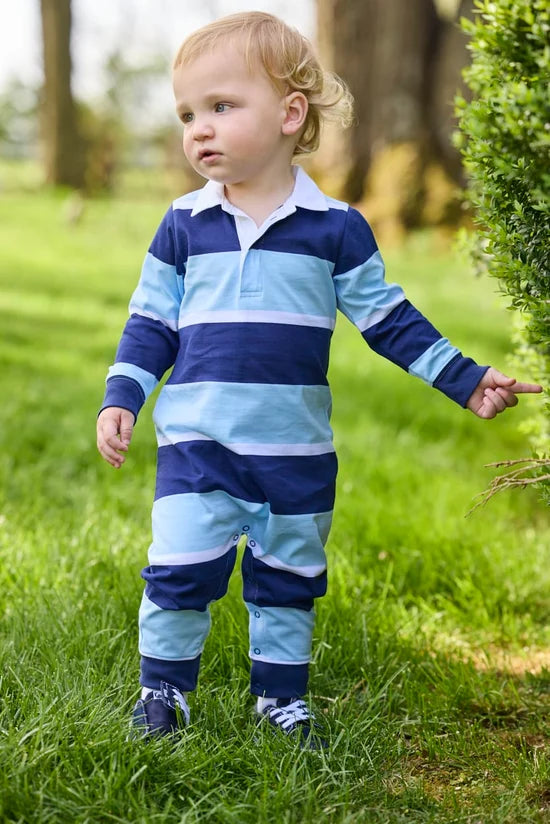 Varsity Stripe Rugby Polo Romper