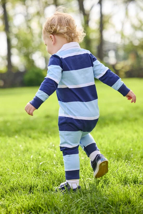 Varsity Stripe Rugby Polo Romper