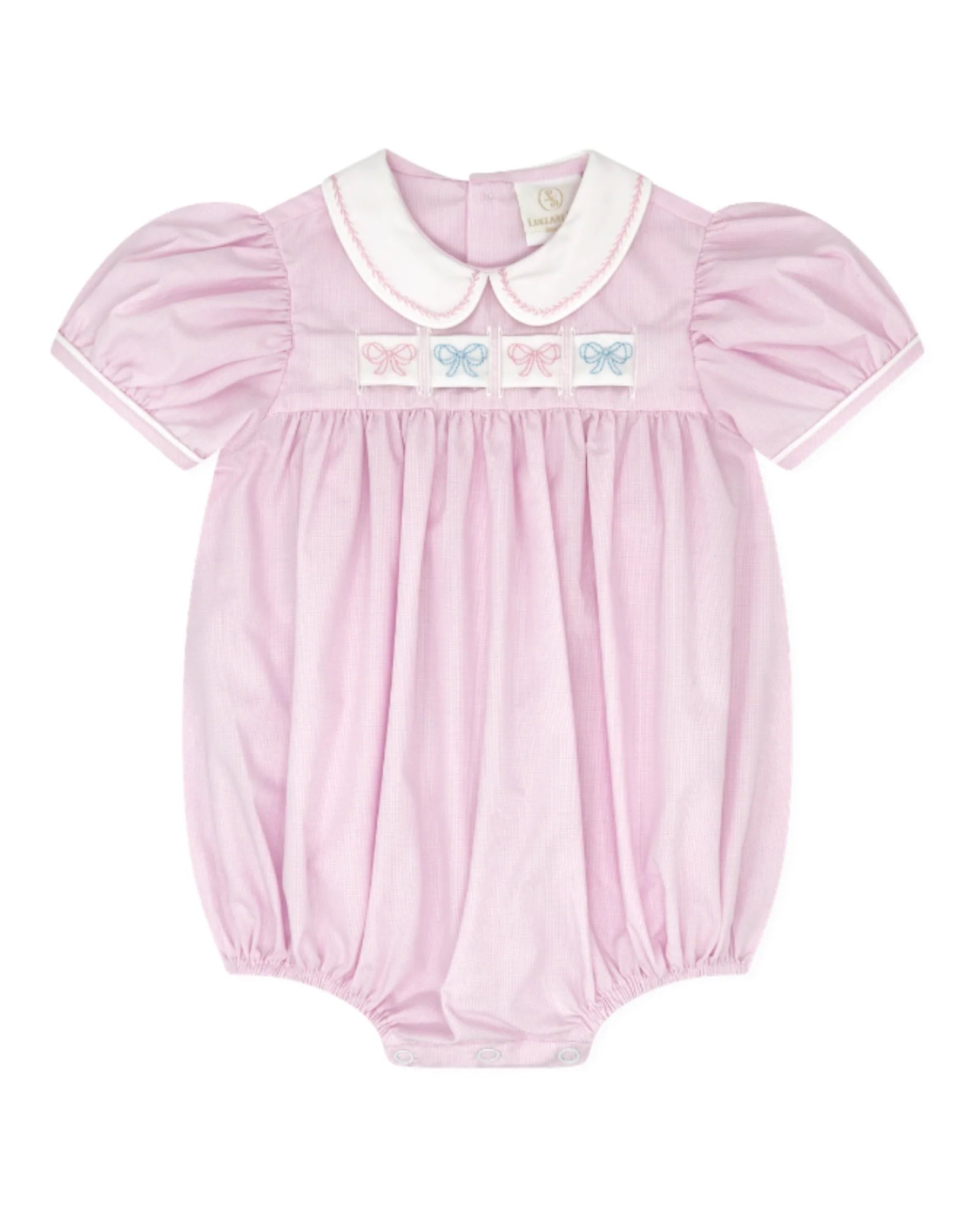 Ruth Ribbon Bubble - Baby Pink Minigingham
