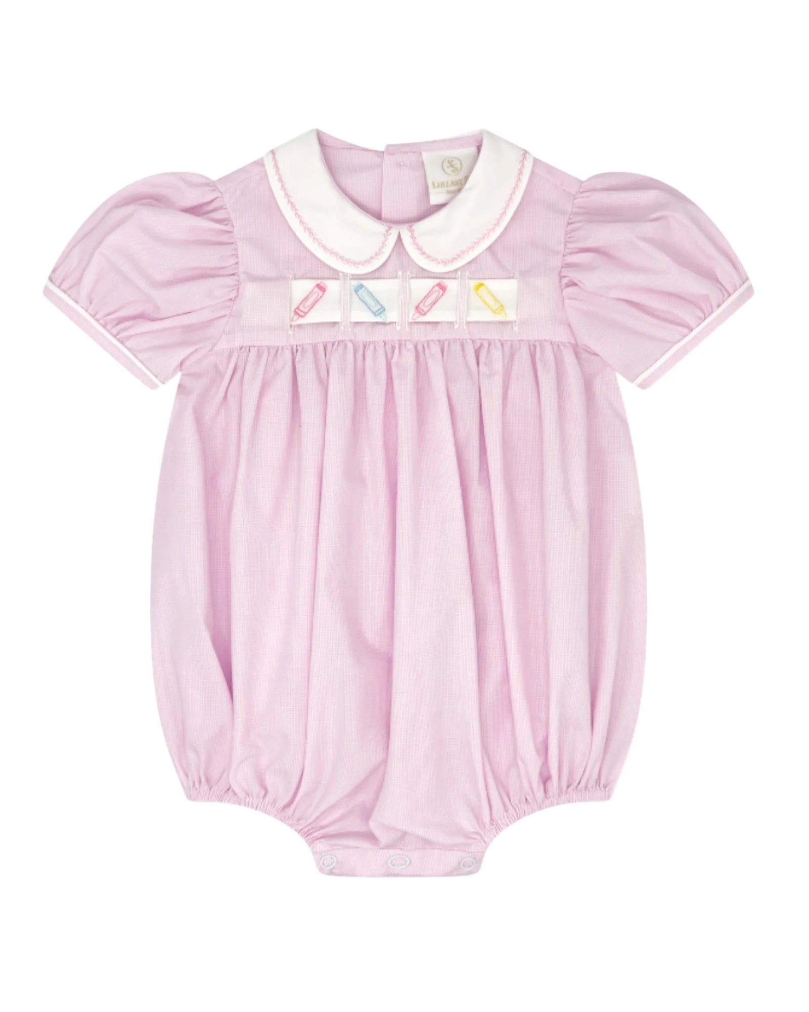 Ruth Ribbon Bubble - Baby Pink Minigingham