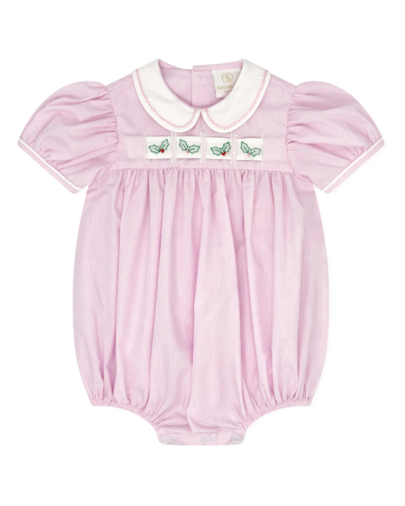 Ruth Ribbon Bubble - Baby Pink Minigingham