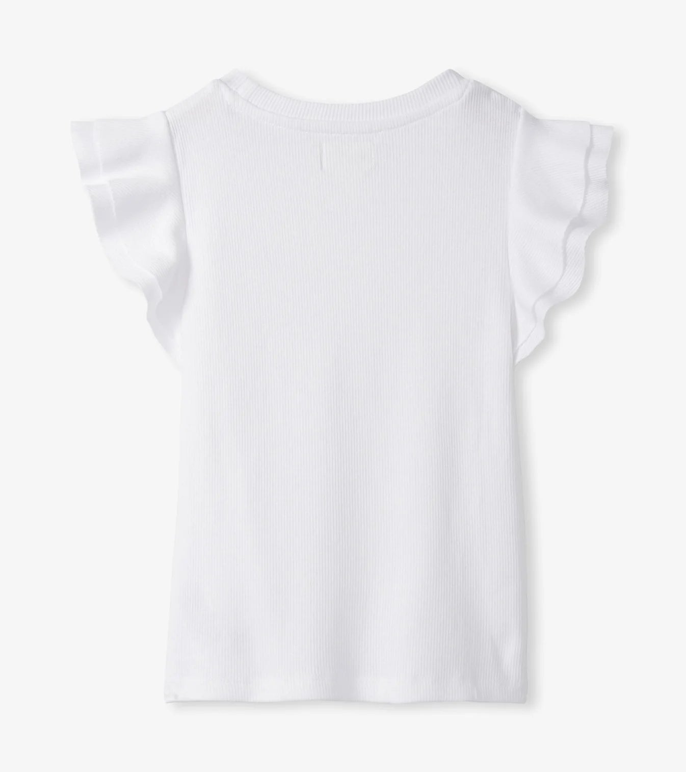 White Ruffle Sleeve Tank