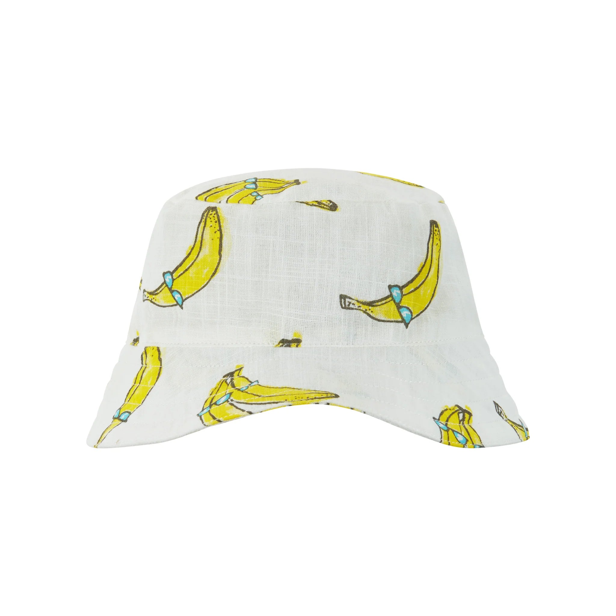 White Banana Woven Romper & Bucket Hat
