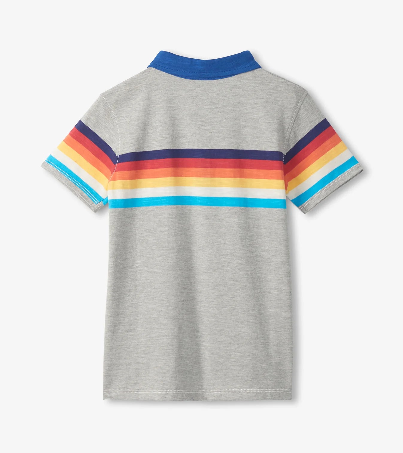 Athletic Grey 70's Stripes Polo Tee