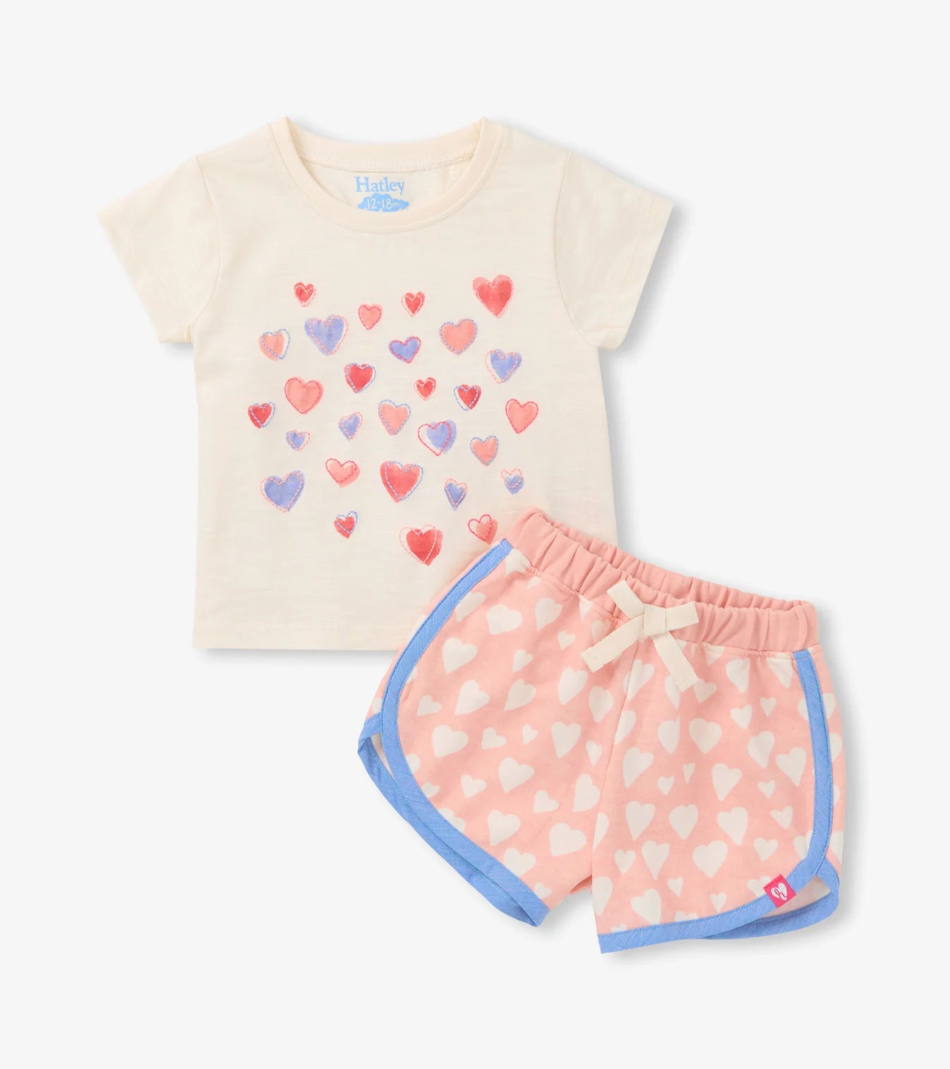 Cami Lace Puffy Hearts Tee & Short Set