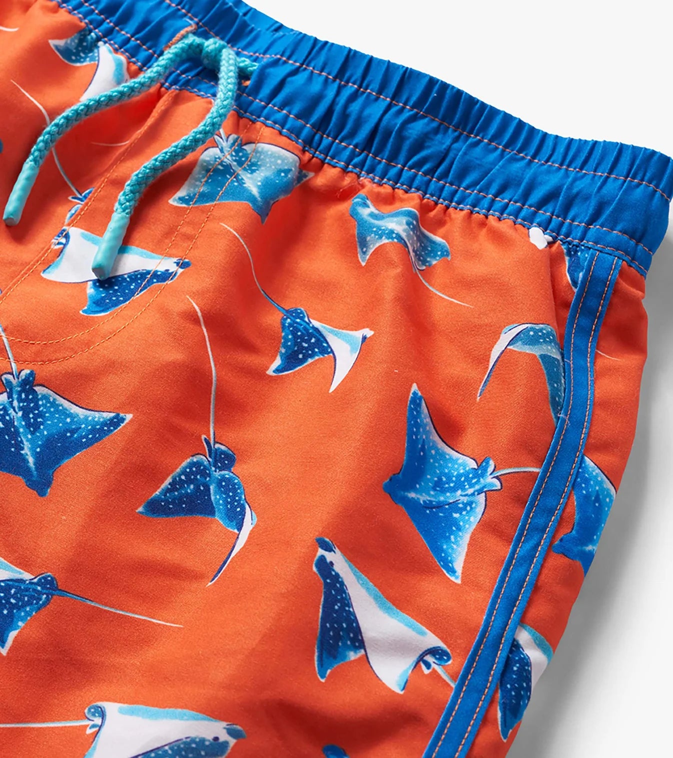 Orange Sting Rays Swim Shorts & Striped Rashguard