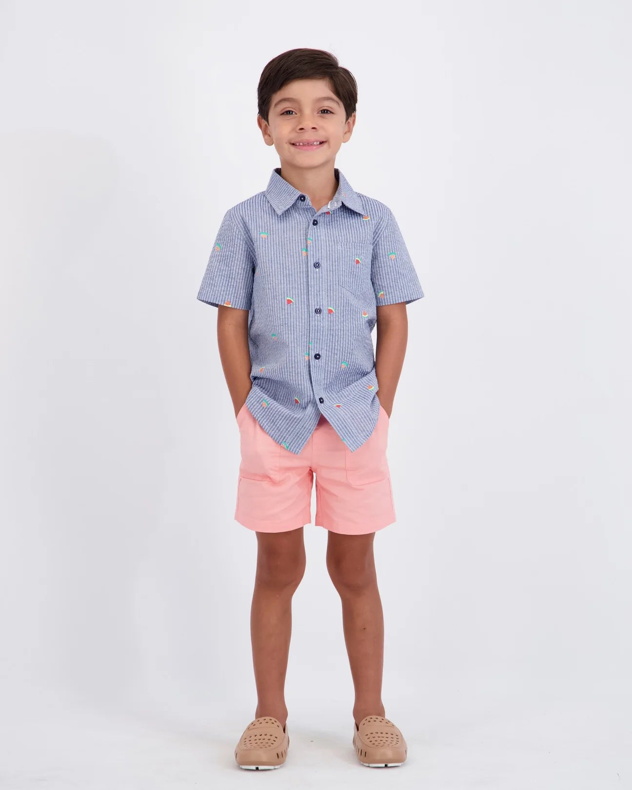 Watermelon Seersucker Buttondown Set