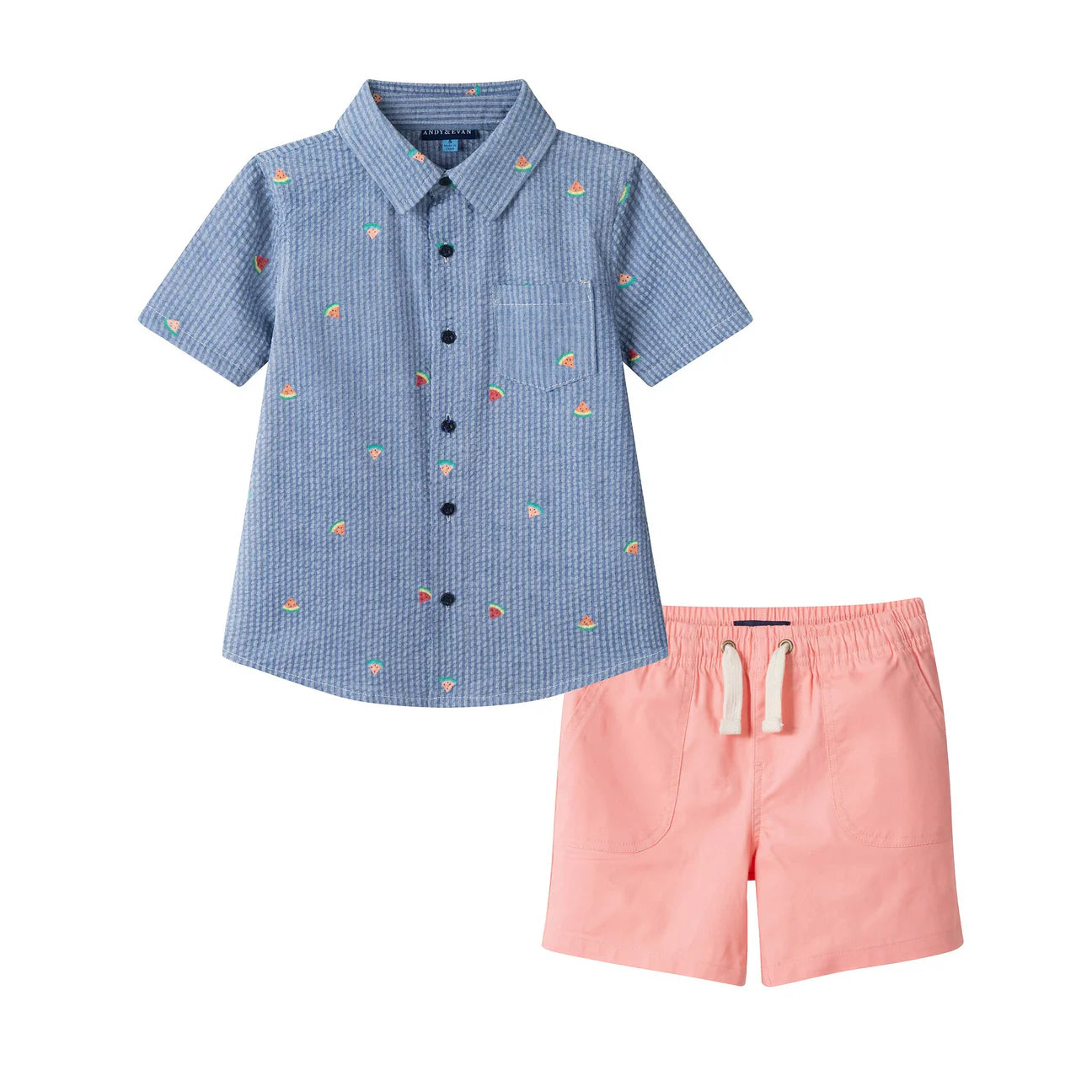 Watermelon Seersucker Buttondown Set