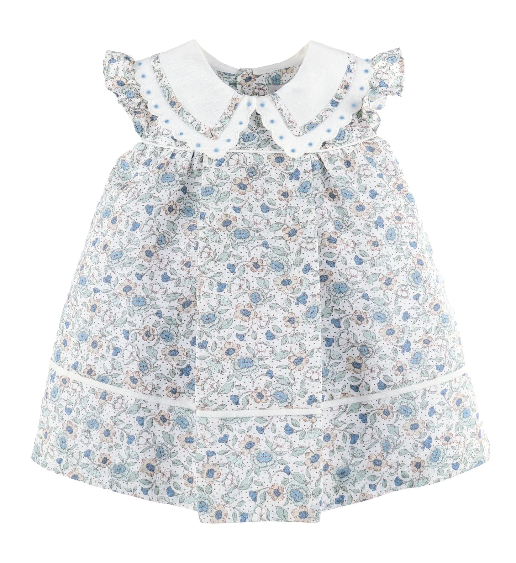 Belle Blooms Blue Floral Miller Collar Dress