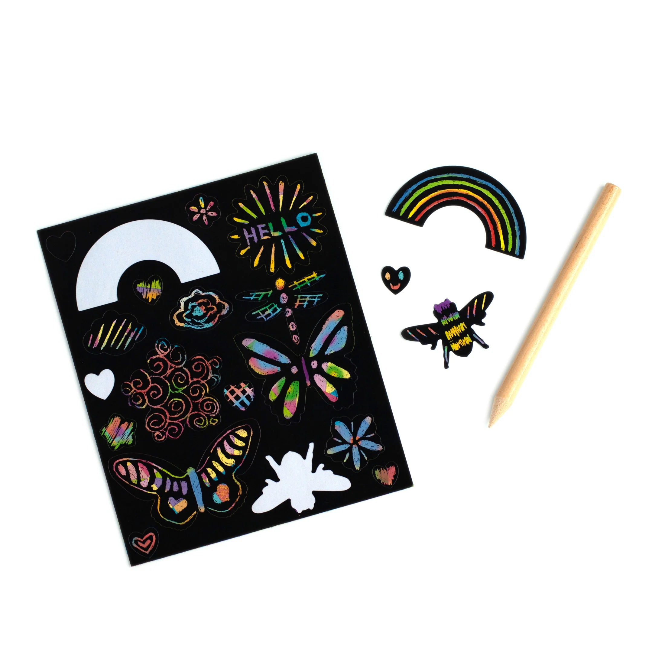 Rainbow and Friends Scratch Paper Stickers