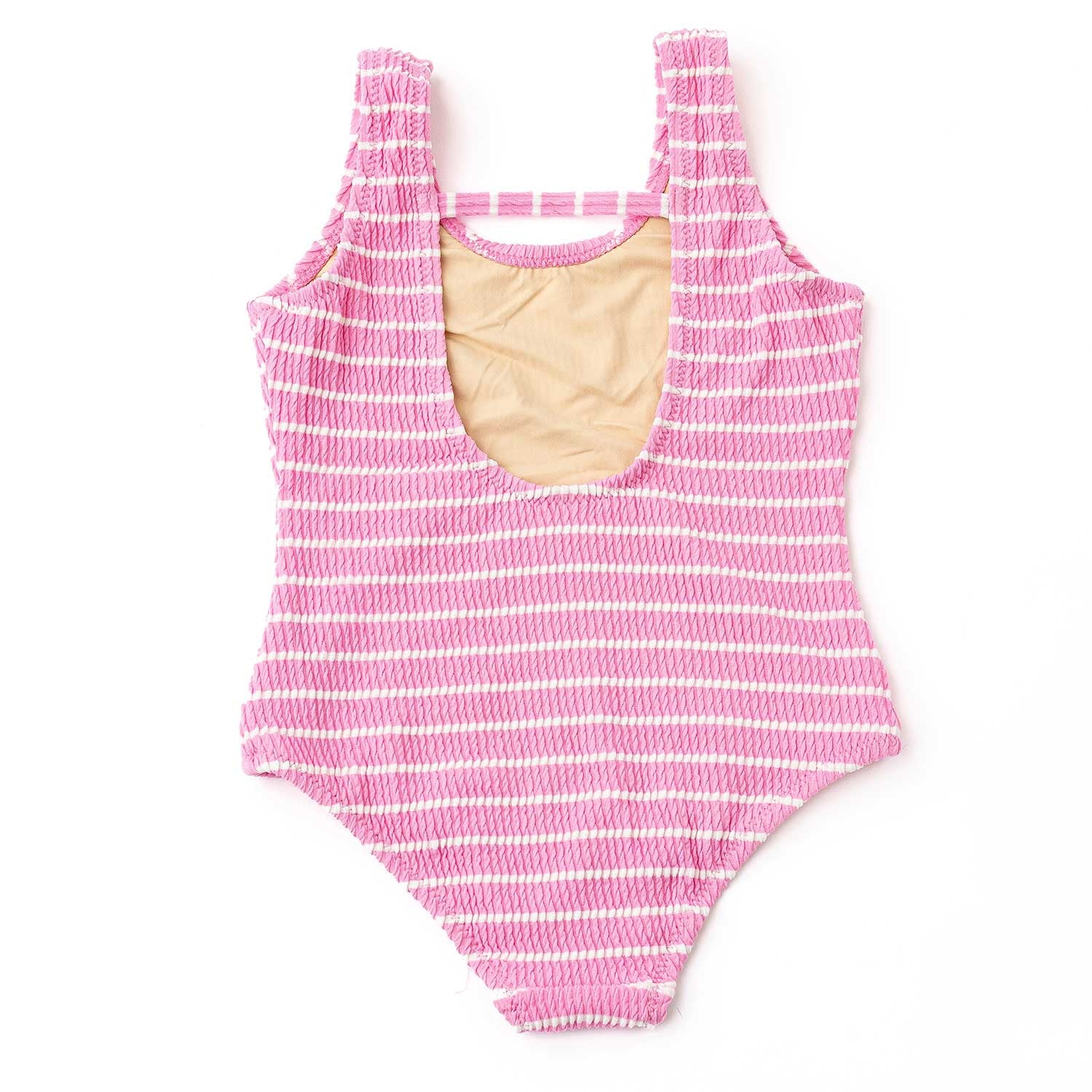Candy Pink Stripe Crinkle Swimsuit