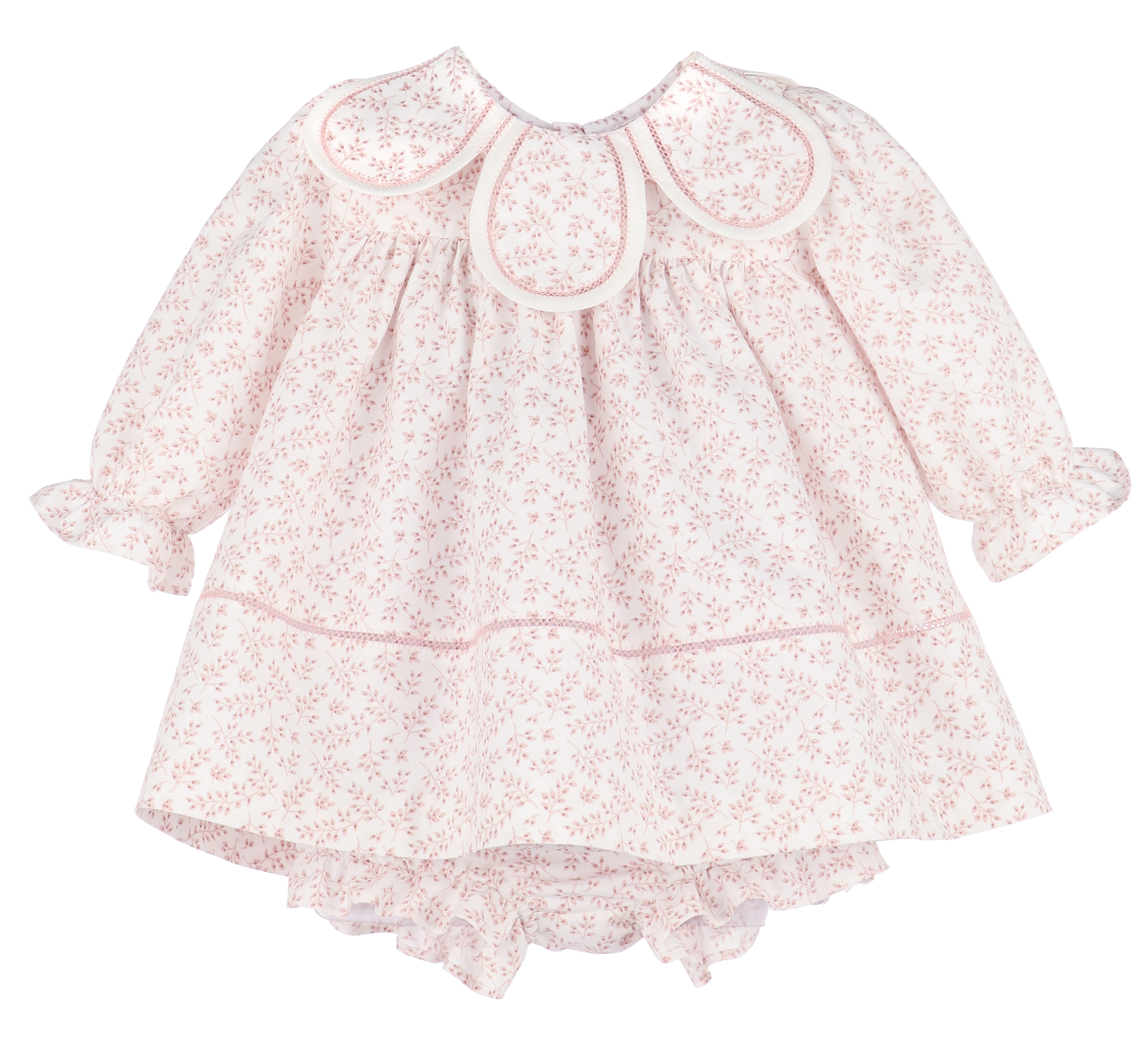 Rose BB Branches LS Petal Collar Float Dress