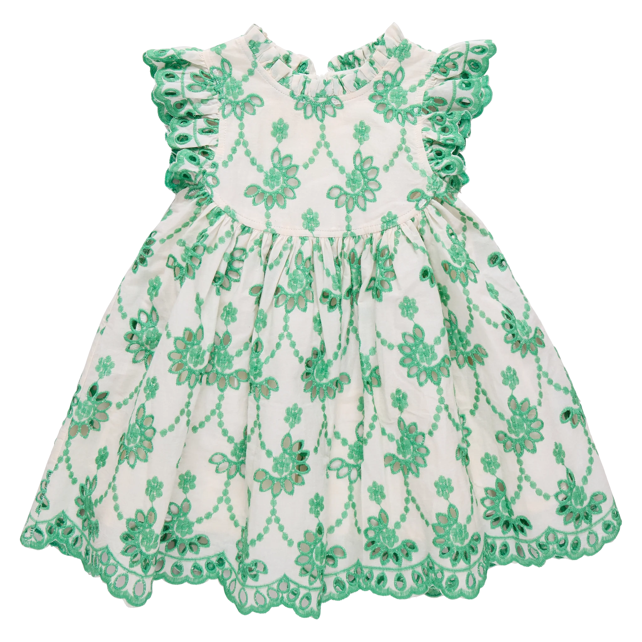 Kelly Green Eyelet Cynthia Dress