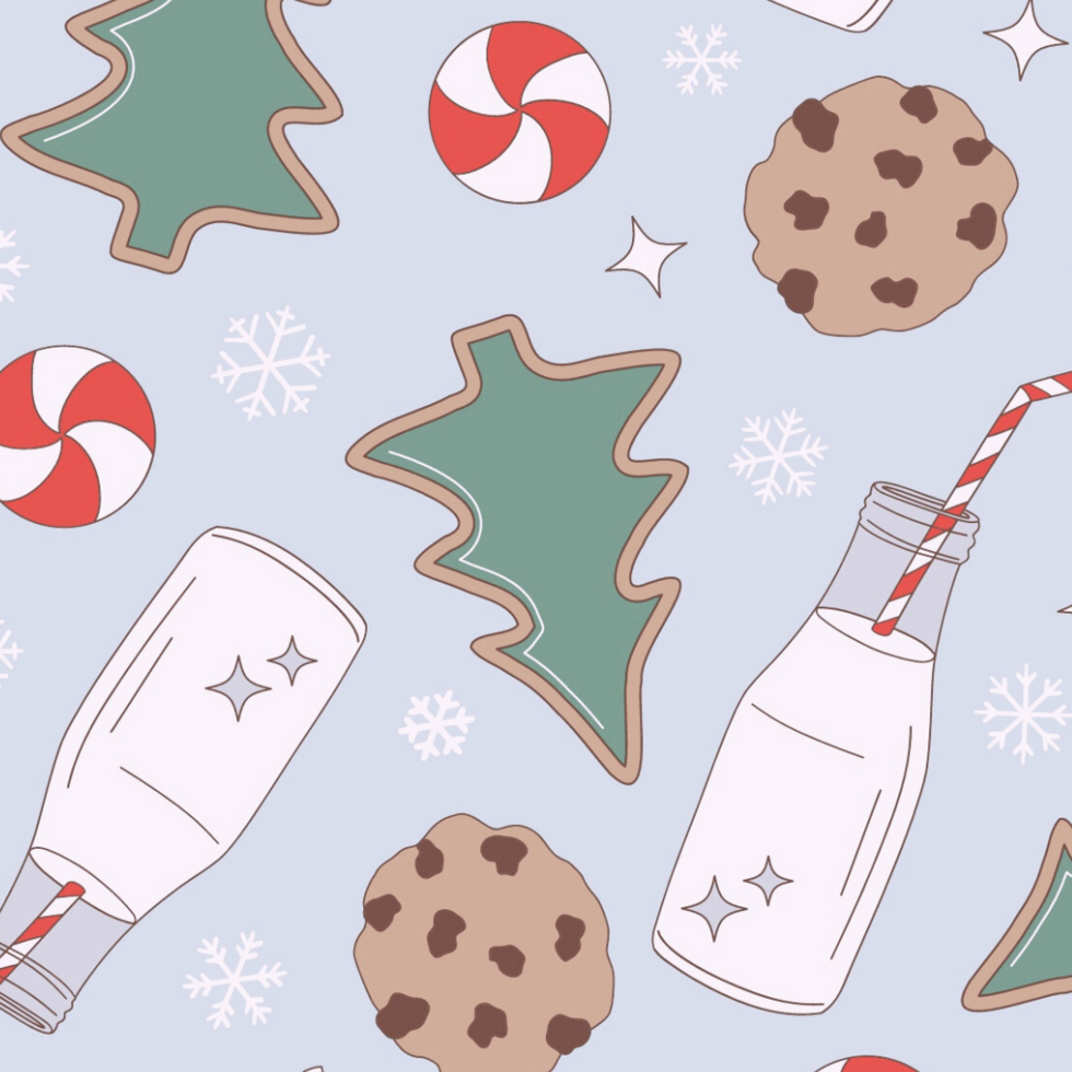 Blue Santa's Cookie Zipper Footie