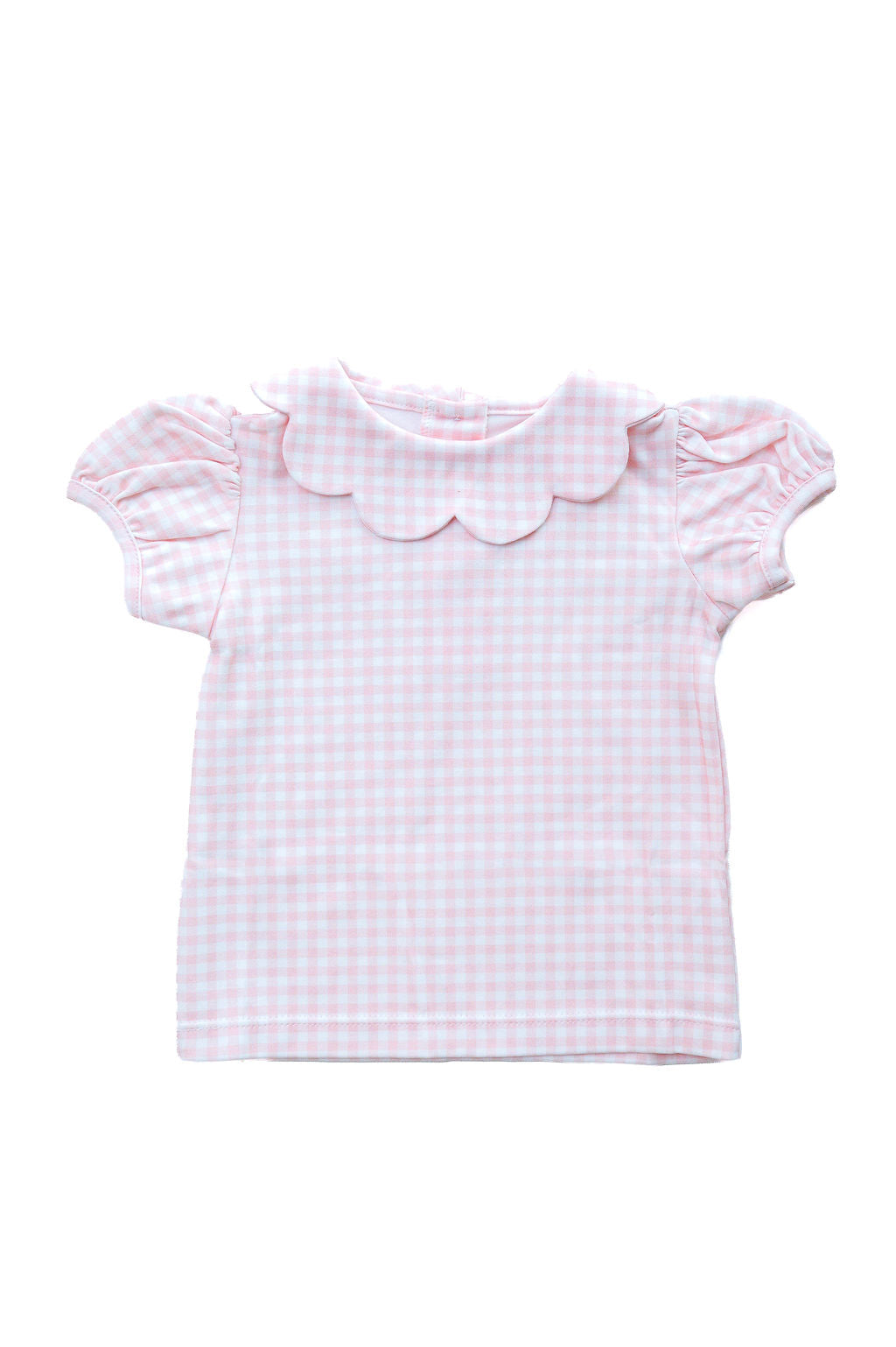 Scallop Pink Gingham Top
