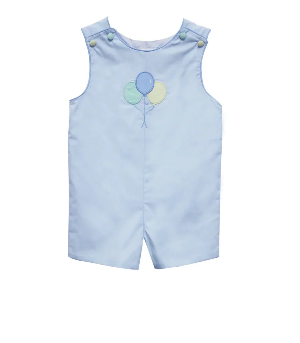 Light Blue Balloon Applique Buttoned Jon Jon