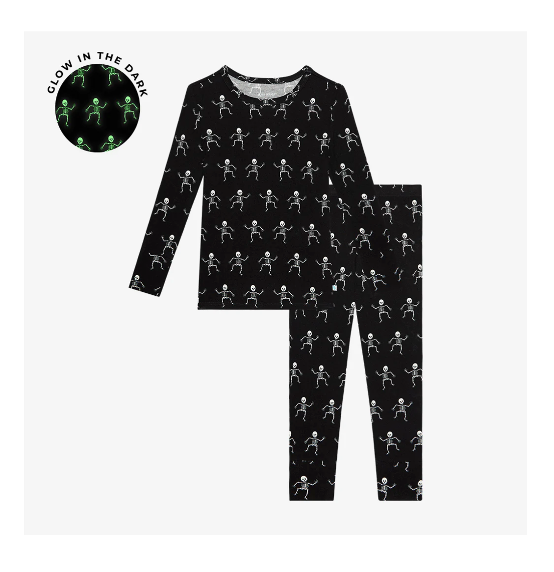 Black Dancing Skelly LS Pajama Set