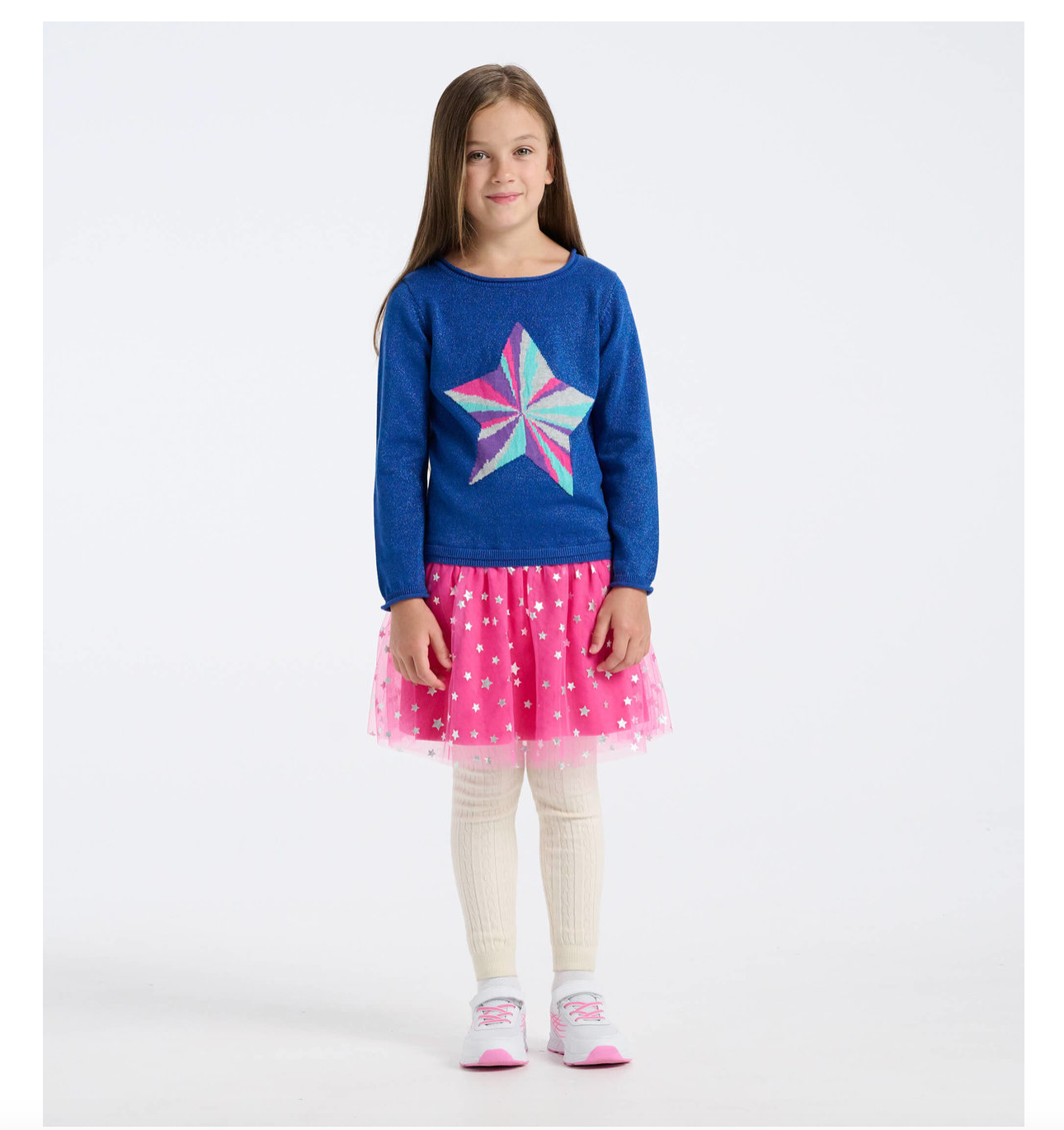 Blue Pink Star Power Tulle Dress