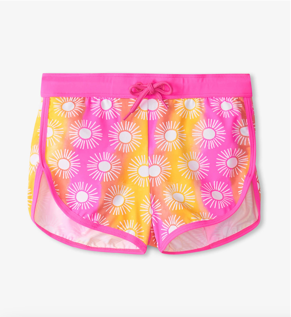 Neon Pink Sun Shine In Rashguard & Swim Shorts